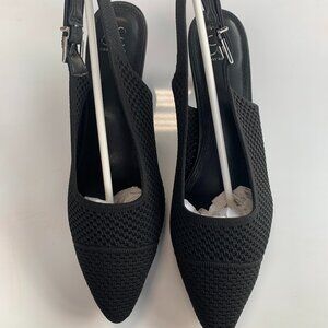 Cosy Island AirLoom Pointed Toe Slingback Pumps- Black (Size 7)